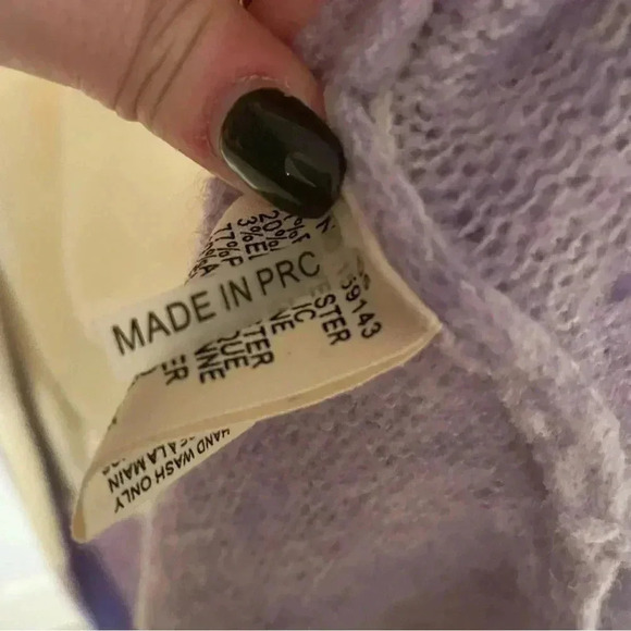 Anthropologie FRNCH Eloise Color Blocked Purple Duster Cardigan OS - Picture 5 of 7